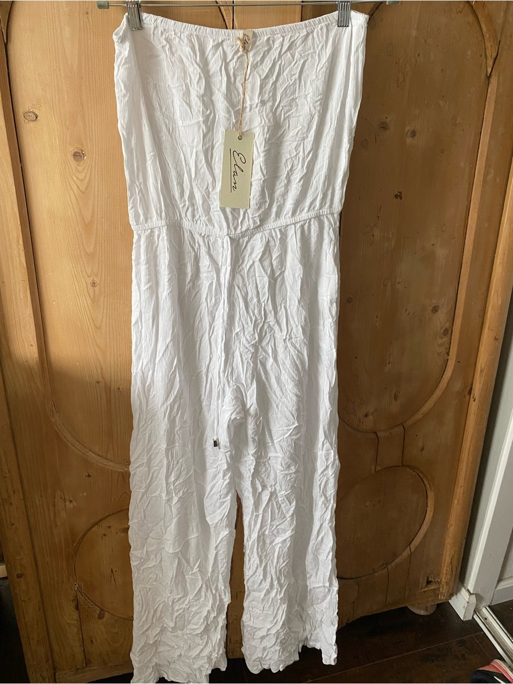 Elan White Strapless One-Piece Romper